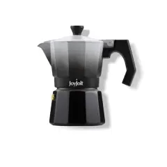 JoyJolt&reg; Italian Moka Pot 6 Cup Stovetop Aluminum Espresso Maker Black