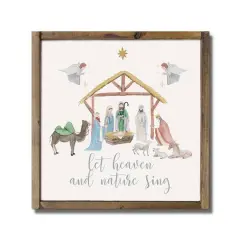 Let Heaven and Nature Sing Nativity Framed Wood Plaque