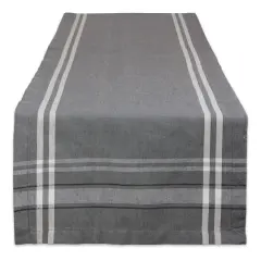 DII&reg; 108" French Stripe Table Runner Gray Chambray
