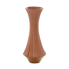 Rust Ceramic Modern Vase, 20" x 8" x 8"