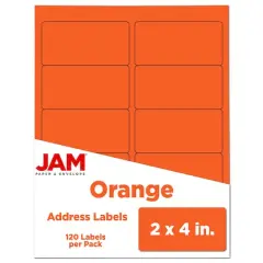 JAM Paper Standard Address Labels, 120ct. Orange