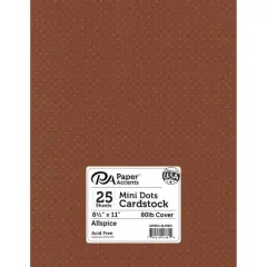 PA Paper&trade; Accents Mini Dot 8.5" x 11" Cardstock, 25 Sheets Allspice