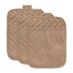 DII&reg; Quilted Potholders, 3ct. Stone