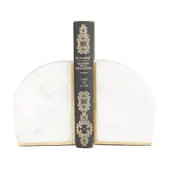 CosmoLiving by Cosmopolitan White Marble Glam Bookends, 6" x 4" x 2"