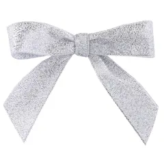 JAM Paper 5/8" Metallic Shimmer Twist Tie Bows, 100ct. Silver
