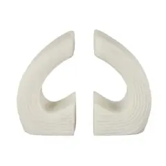 7" White Shimmer Polystone Heart Inspired Decorative Bookends, 2ct.
