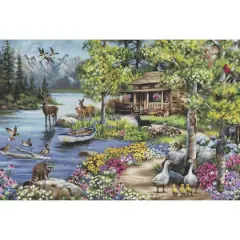 Luca-S Cabin By The Lake Counted Cross-Stitch Kit