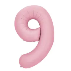 34" Light Pink Number Foil Balloon 9