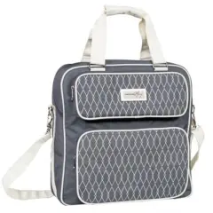 Everything Mary Deluxe Gray and White Scrapbook Carrying Storage Tote