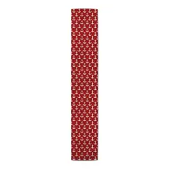 Anchors Indoor/Outdoor Table Runner White on Red