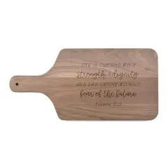 8" x 17" Strength & Dignity Walnut Paddle Cutting Board