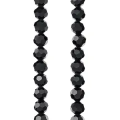 Black Faceted Glass Round Beads, 8mm by Bead Landing&trade;