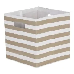 DII&reg; 11" Polyester Stripes Storage Cube Stone