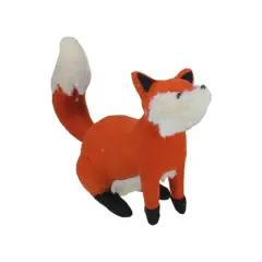 15.75" Orange Plush Sitting Fox Fall Tabletop D&eacute;cor