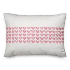 Watercolor Hearts Throw Pillow