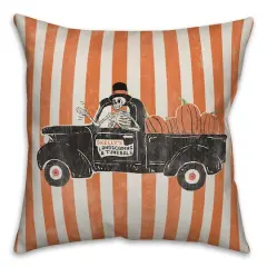 Skelly's Landscaping Truck Spun Poly Throw Pillow
