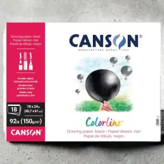 Canson&reg; Colorline&reg; Black Drawing Paper Pad, 18" x 24"
