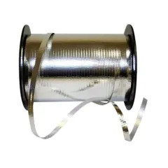 JAM Paper 3/16" x 250yd. Metallic Curling Ribbon Silver