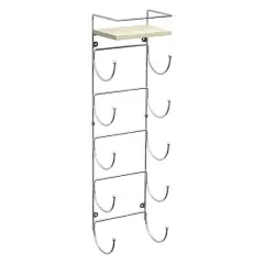 Sorbus Wall Mounted Towel Rack with Shelf Silver