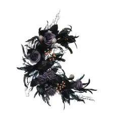 27" Purple & Black Rose & Feather Wall D&eacute;cor by Ashland&reg;