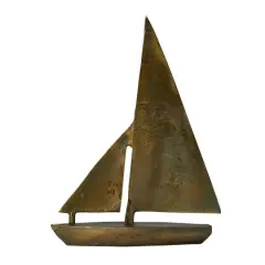 Hello Honey&reg; 19" Antique Brass Decorative Aluminum Sail Boat