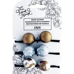 American Crafts&trade; The Hook Nook Elastic Gold Marble Skein Savers