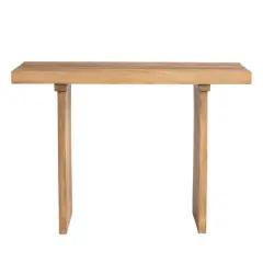Hello Honey&reg; 44" Natural Scandinavian Slatted Wood Console Table