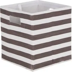 DII&reg; 11" Polyester Stripes Storage Cube Brown
