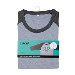 Cricut&reg; Unisex Adult Raglan Sleeve T-Shirt Blank Dark Heathered Gray