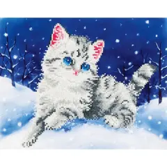 Diamond Dotz&reg; Kitten In The Snow Diamond Painting Artwork Kit