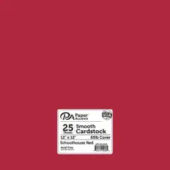 PA Paper&trade; Accents 12" x 12" 65lb. Smooth Cardstock, 25 Sheets Schoolhouse Red