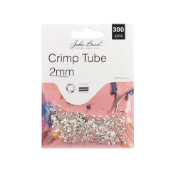 John Bead Must Have Findings 2mm Crimp Tubes, 300ct. Silver