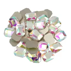 Clear Aurora Borealis Rectangle Flatback Glass Rhinestones, 288ct. by Bead Landing&trade;