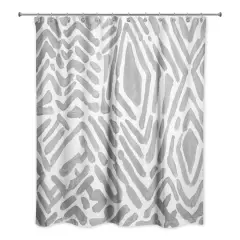 Wild Pattern Shower Curtain Gray and White