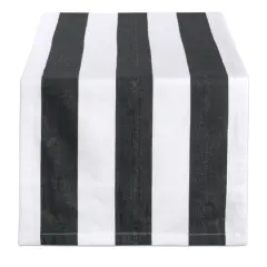 Black/White Dobby Stripe Table Runner 18" x 72"