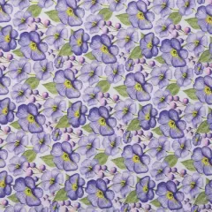 SINGER Packed Purple Blooms & Leaves Cotton Fabric