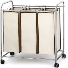 NEX&trade; 30" Chrome Removable 3-Bag Laundry Sorter