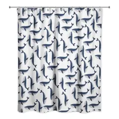 Whale Pattern 71" x 74" Shower Curtain