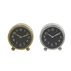 6" Glam Stainless Steel & Aluminum Clock Set