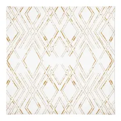 Diamond Cotton Twill Napkin White and Gold