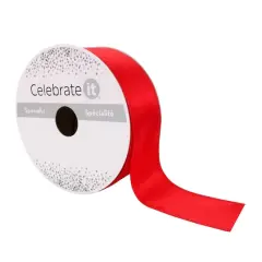1.5" x 15yd. Satin Wired Ribbon by Celebrate It&reg; Specialty Red