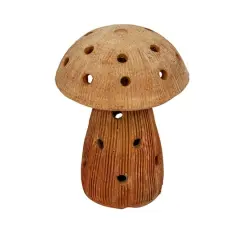 Hello Honey&reg; Handmade Vintage Reproduction Terra Cotta Mushroom Shaped Candle Holder