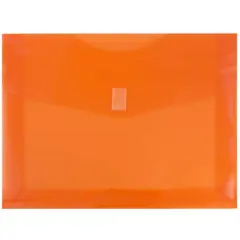 JAM Paper 9.75" x 13" Plastic Hook & Loop Closure Envelopes, 12ct. Orange