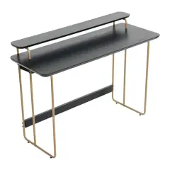 Hello Honey&reg; Pacifica Mid-Century Modern Computer Desk Gold/Black