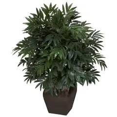 3ft. Double Bamboo Palm with Decorative Planter
