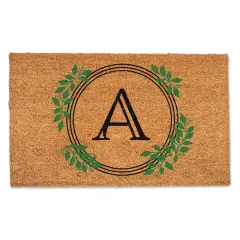 Laurel Circle Monogram Door Mat A