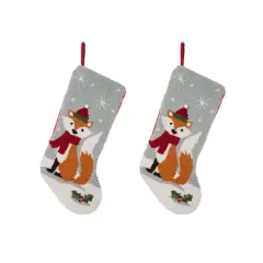 Glitzhome&reg; 20" Fox Christmas Stockings, 2ct.