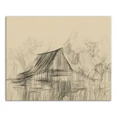 Sketch Barn Fall Canvas Wall Art