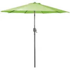 9ft. Outdoor Patio Market Umbrella with Hand Crank & Tilt Lime Green/Brown