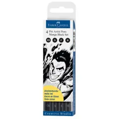 Faber-Castell&reg; PITT&reg; Manga Black Artist Pens Set